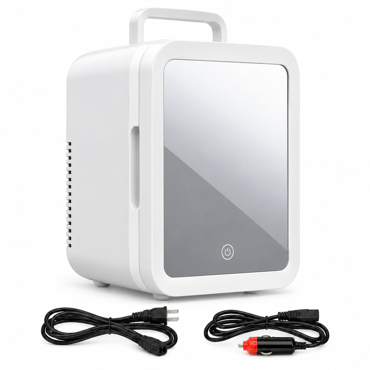 4L Skincare Mini Fridge with LED Mirror, Home & Car - White 4L - main