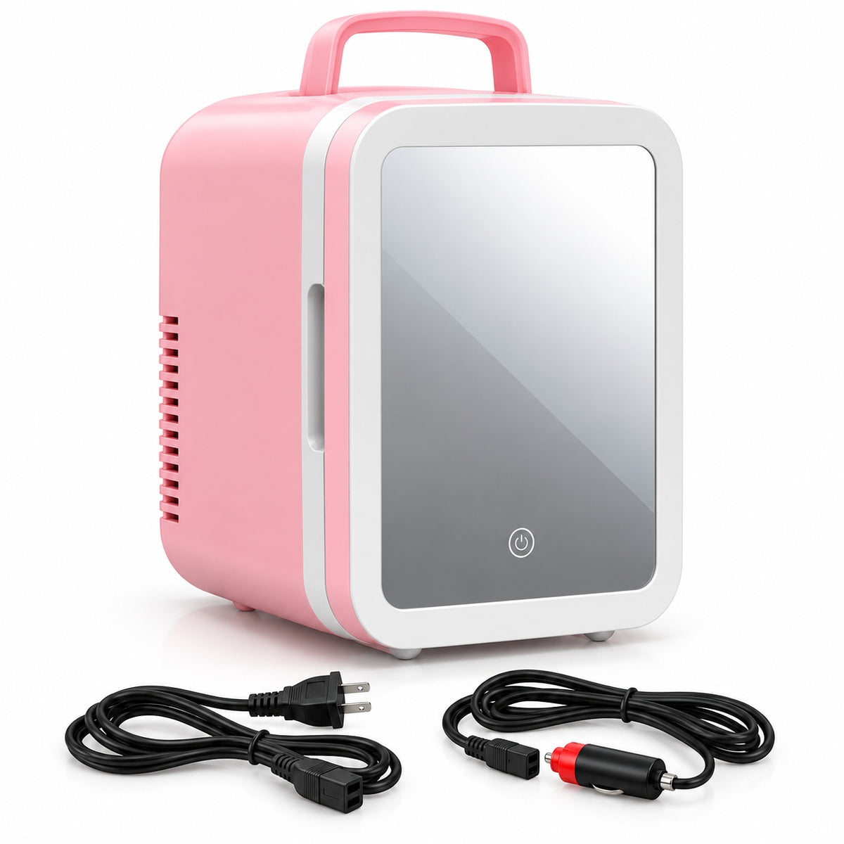 4L Skincare Mini Fridge with LED Mirror, Home & Car - Pink 4L - main