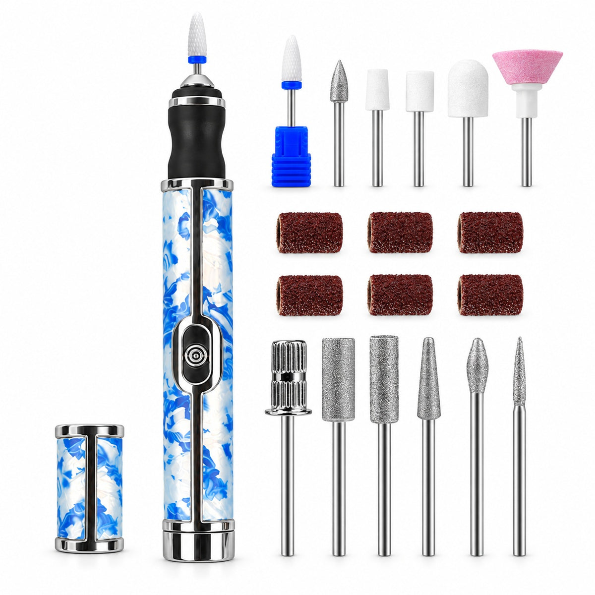 Rechargeable Nail Drill Pen with Adjustable Speed - White - main