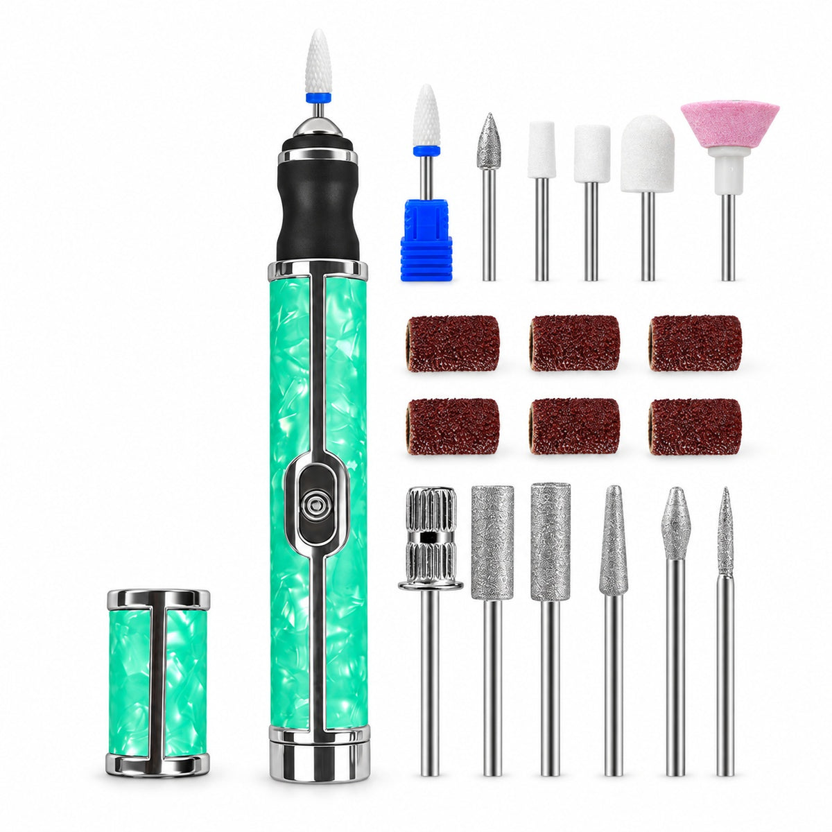 Rechargeable Nail Drill Pen with Adjustable Speed - Emerald Green - main