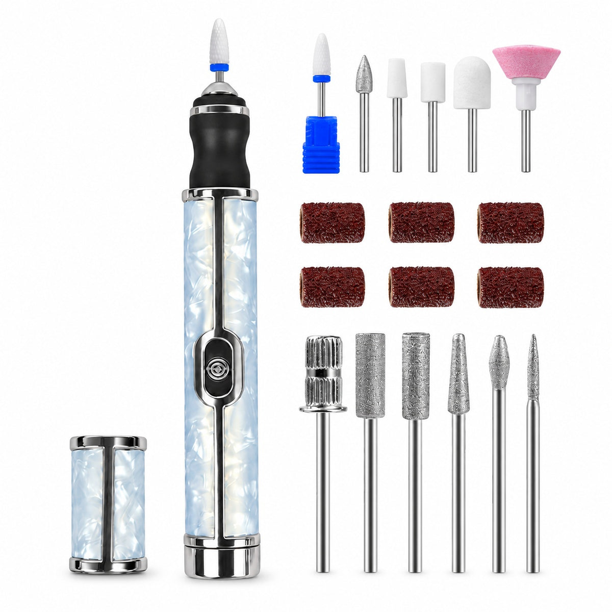 Rechargeable Nail Drill Pen with Adjustable Speed - Blue - main