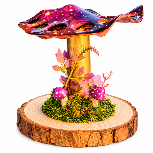 Mushroom Makeup Brush Holder for a Whimsical Vanity - 1