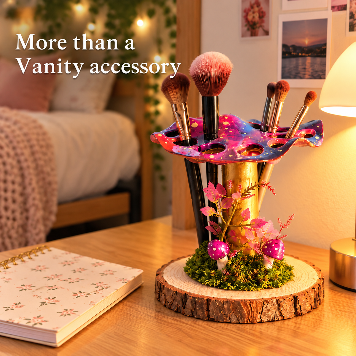 Mushroom Makeup Brush Holder for a Whimsical Vanity - 4