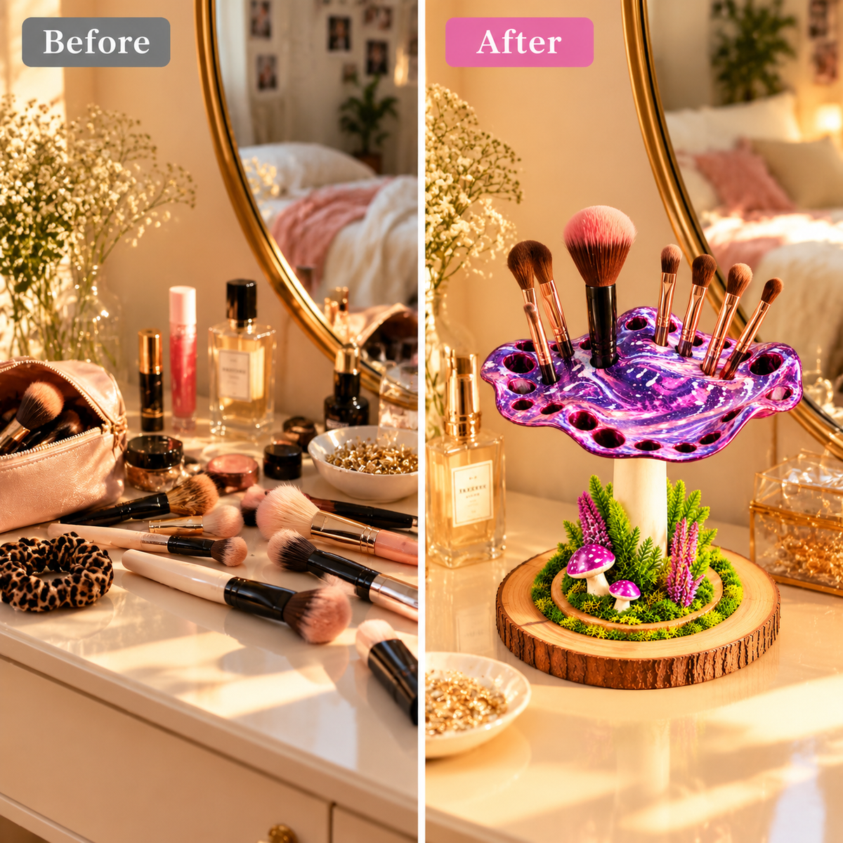Mushroom Makeup Brush Holder for a Whimsical Vanity - 11