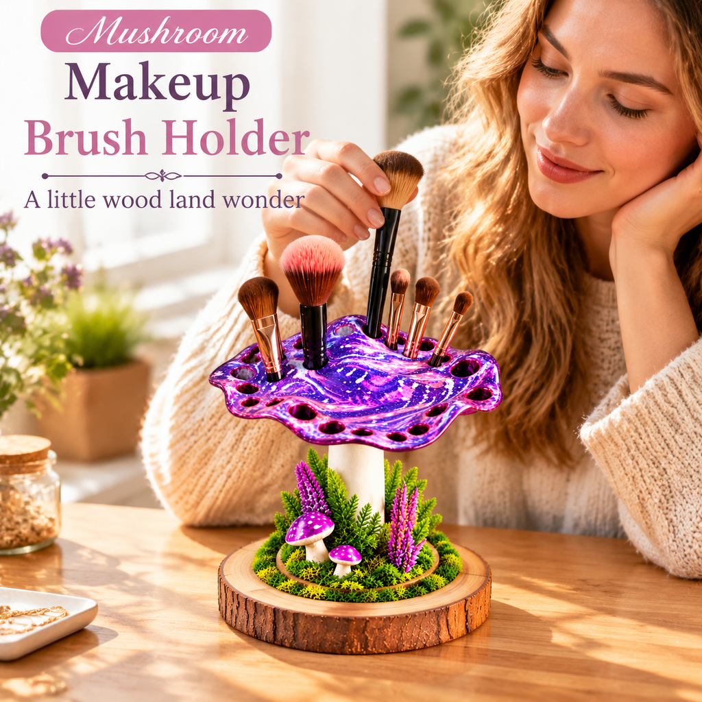 Mushroom Makeup Brush Holder for a Whimsical Vanity - 12