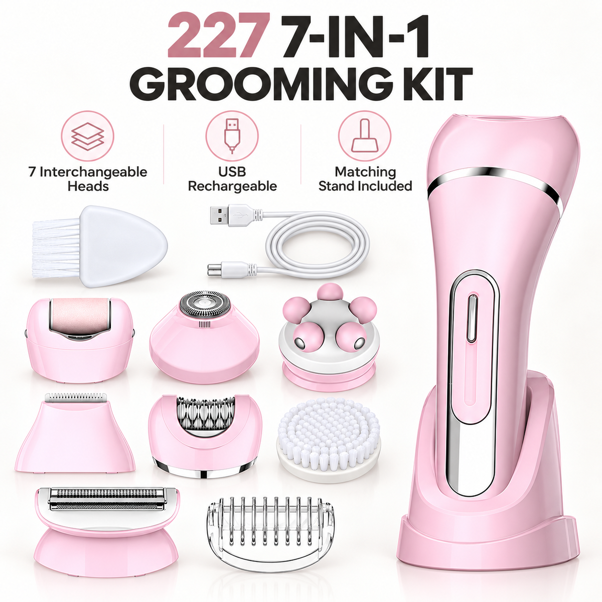 227 7-in-1 Personal Grooming Set with Base - Image 2