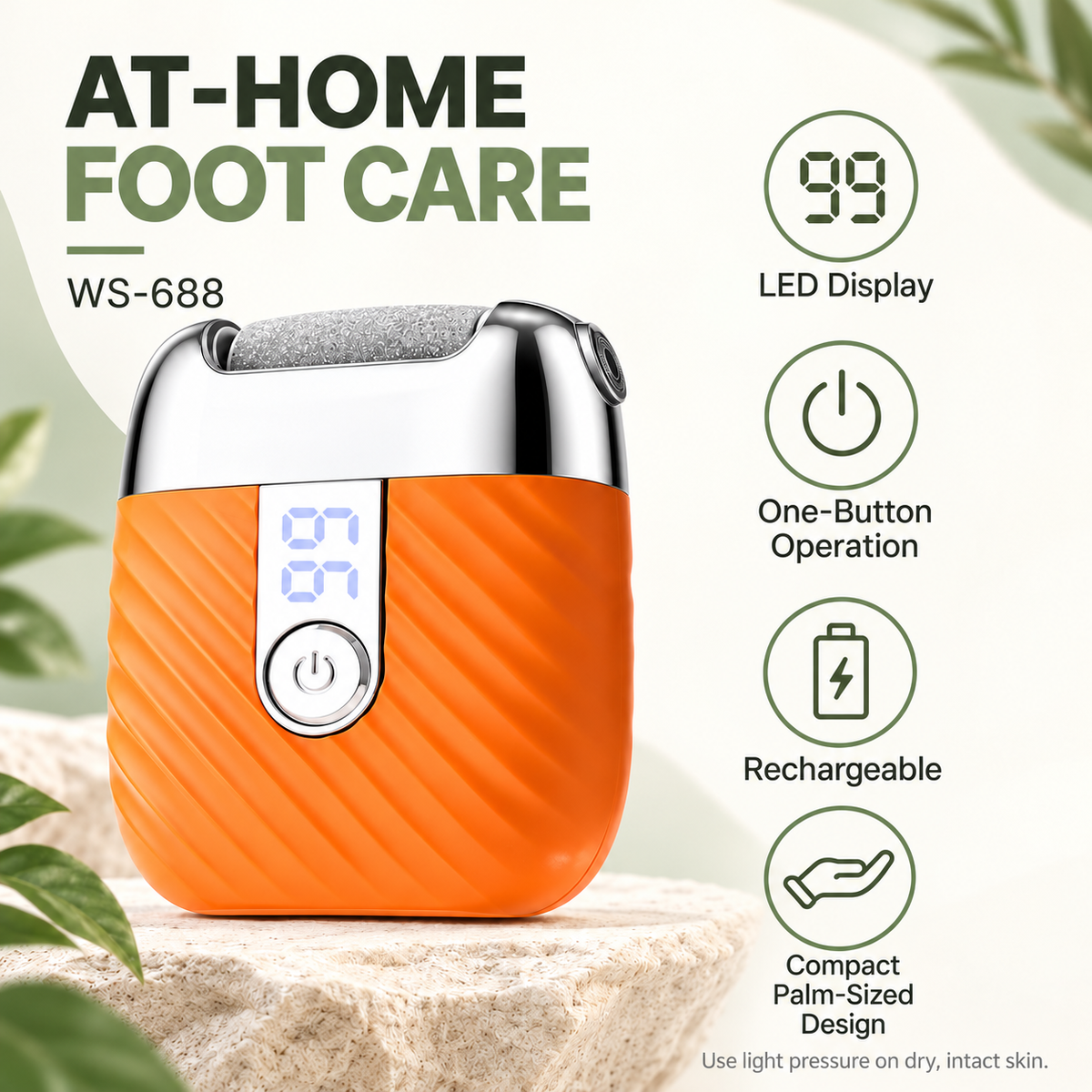 WS-688 Rechargeable Electric Foot File with LED Display - Image 6